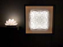 Load image into Gallery viewer, Display of how origami tesselation lit up gives a nice warmth to a room