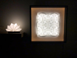 Display of how origami tesselation lit up gives a nice warmth to a room