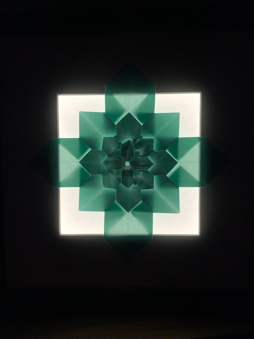 LED Origami Wall Art made with Japanese Paper that Lights Up